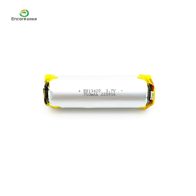 13420 batería lipo cilíndrica de 3,7 v 750 mAh