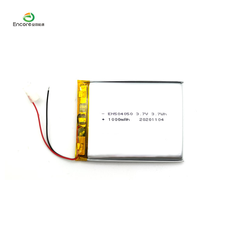 batería del polímero de litio del conector del lipo JST de 504050 3.7v 1000mah para el dispositivo portátil del intercambio con la UL